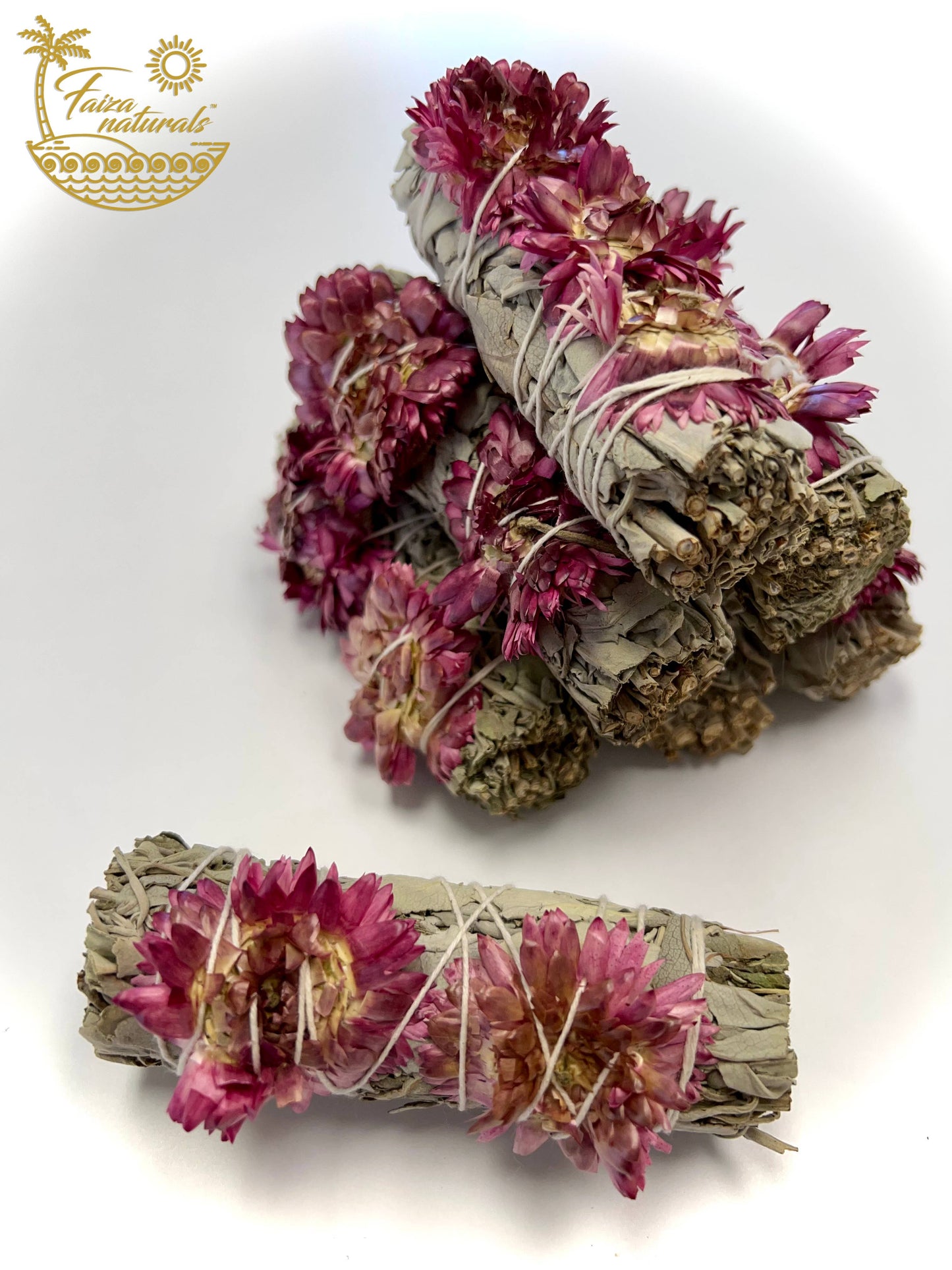 Purple Sunflower with White Sage Bundles