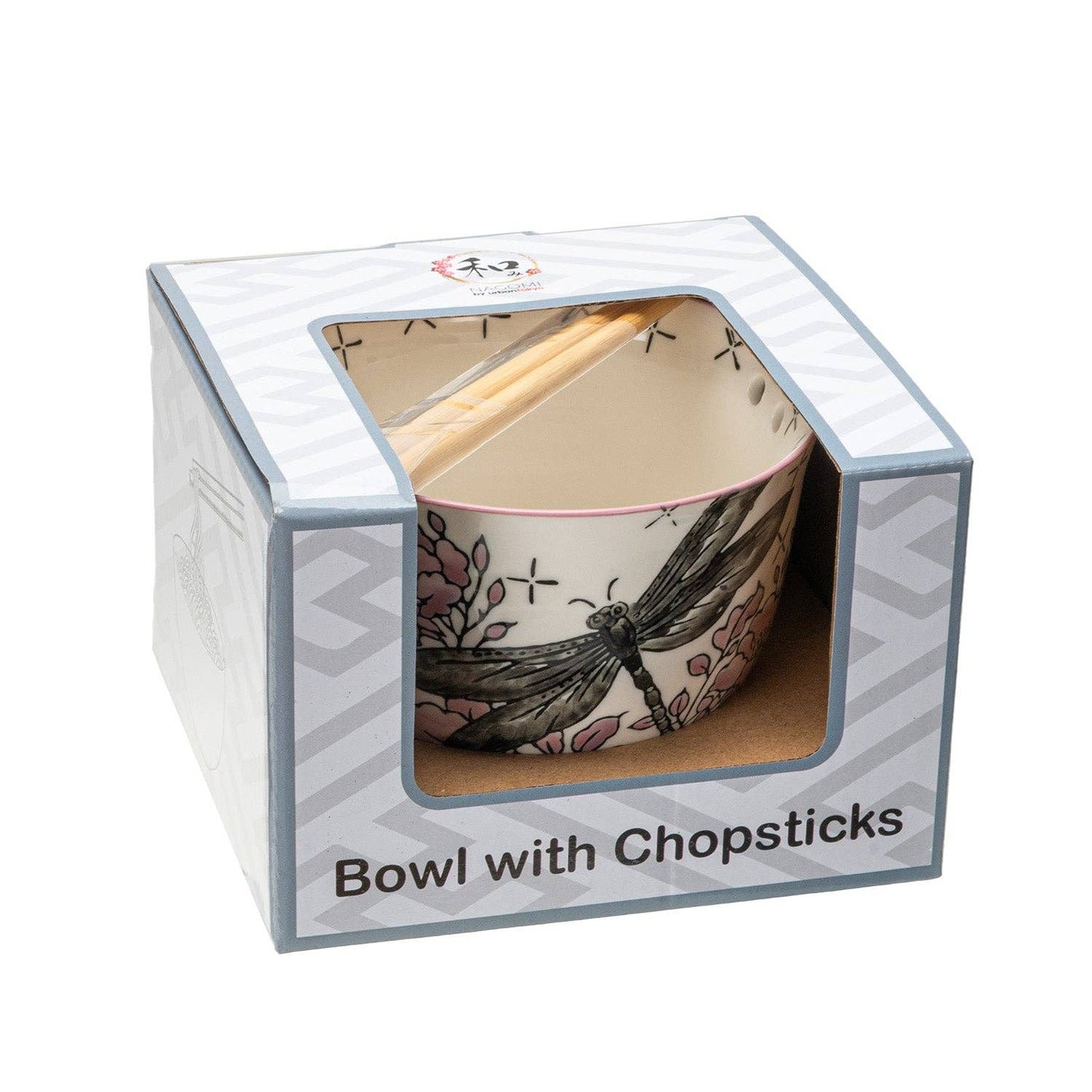 Dragonfly Donburi Bowl With Chopsticks Set