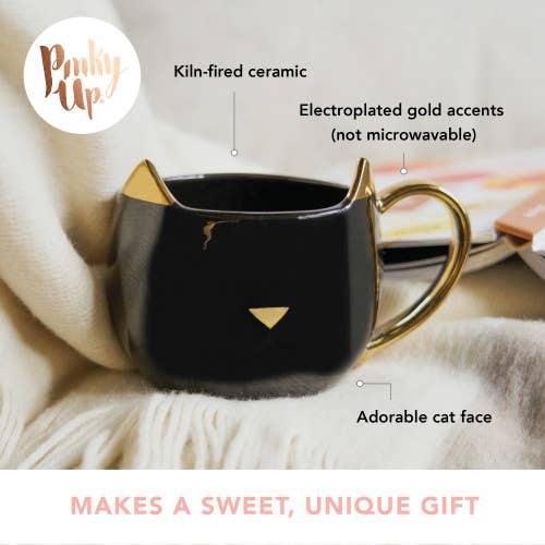 Ceramic Cat Mug - "Paws & Reflect"