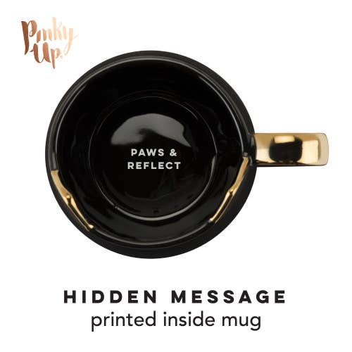 Ceramic Cat Mug - "Paws & Reflect"