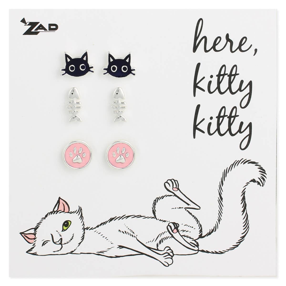Cat Theme Post Earrings