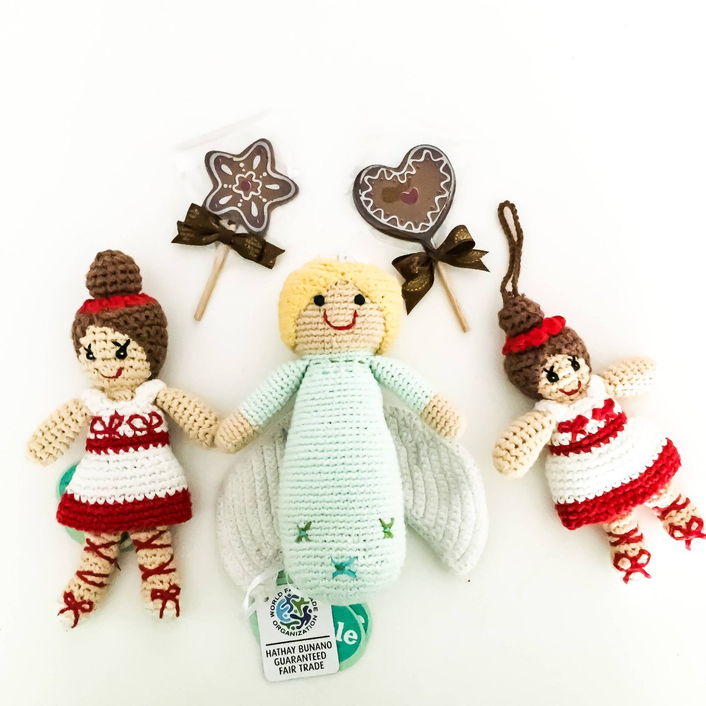 Christmas Angel Rattle in Turquoise