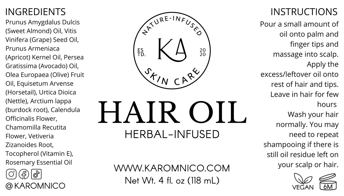 Herbal Hair Oil - Scalp treatment, Ayurvedic hair oil