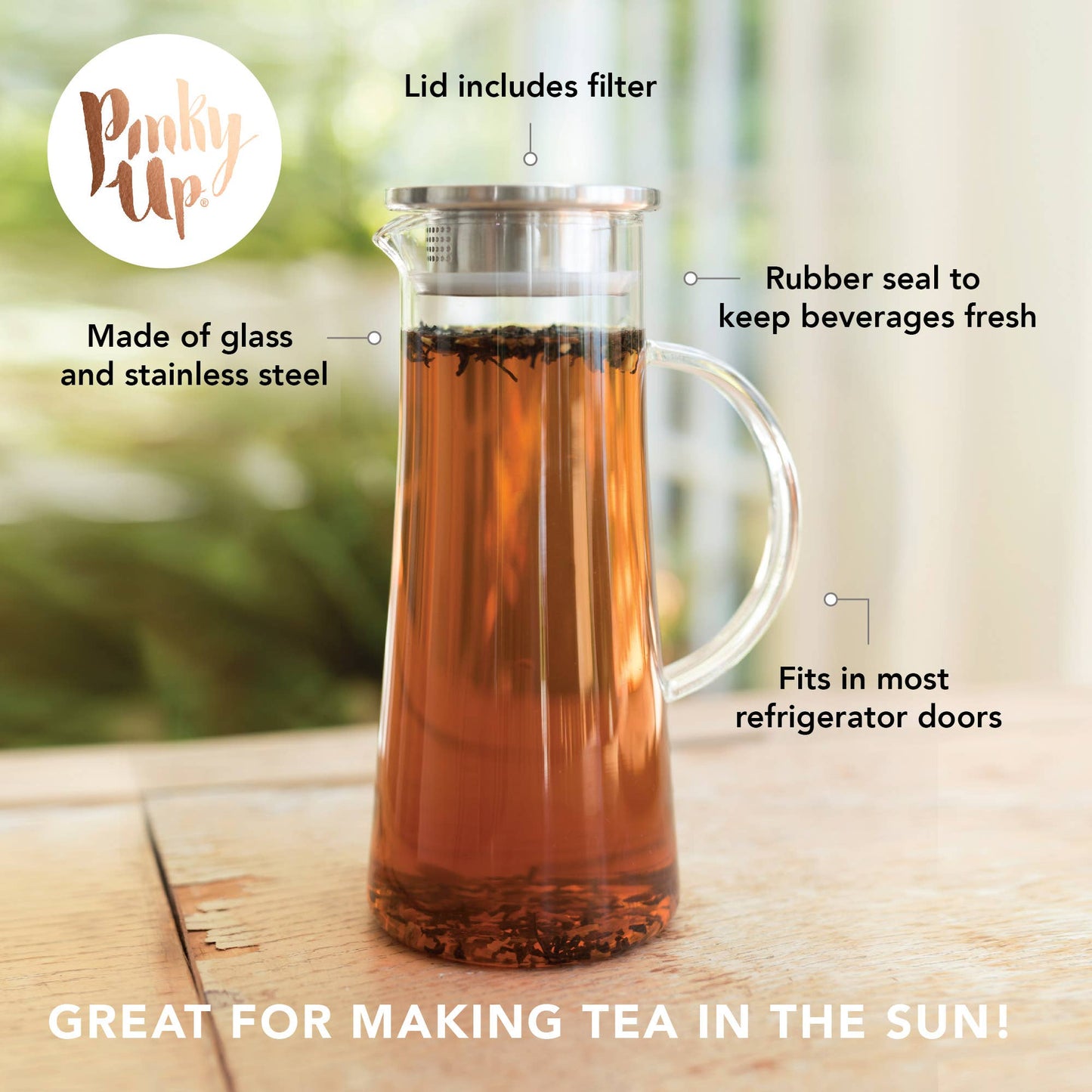 Glass Iced Tea Carafe w/ Infuser - 50oz