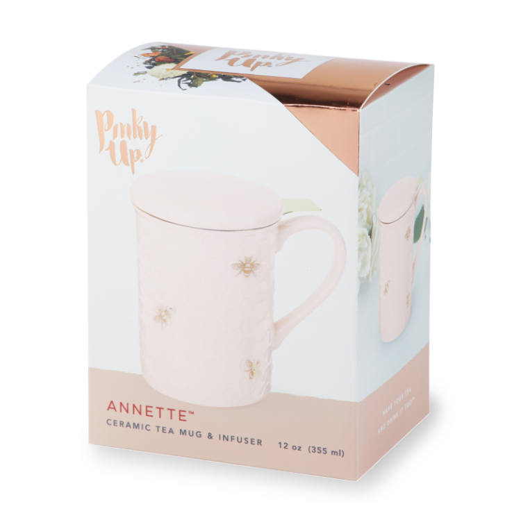 Annette: Honeycomb Ceramic Tea Mug & Infuser