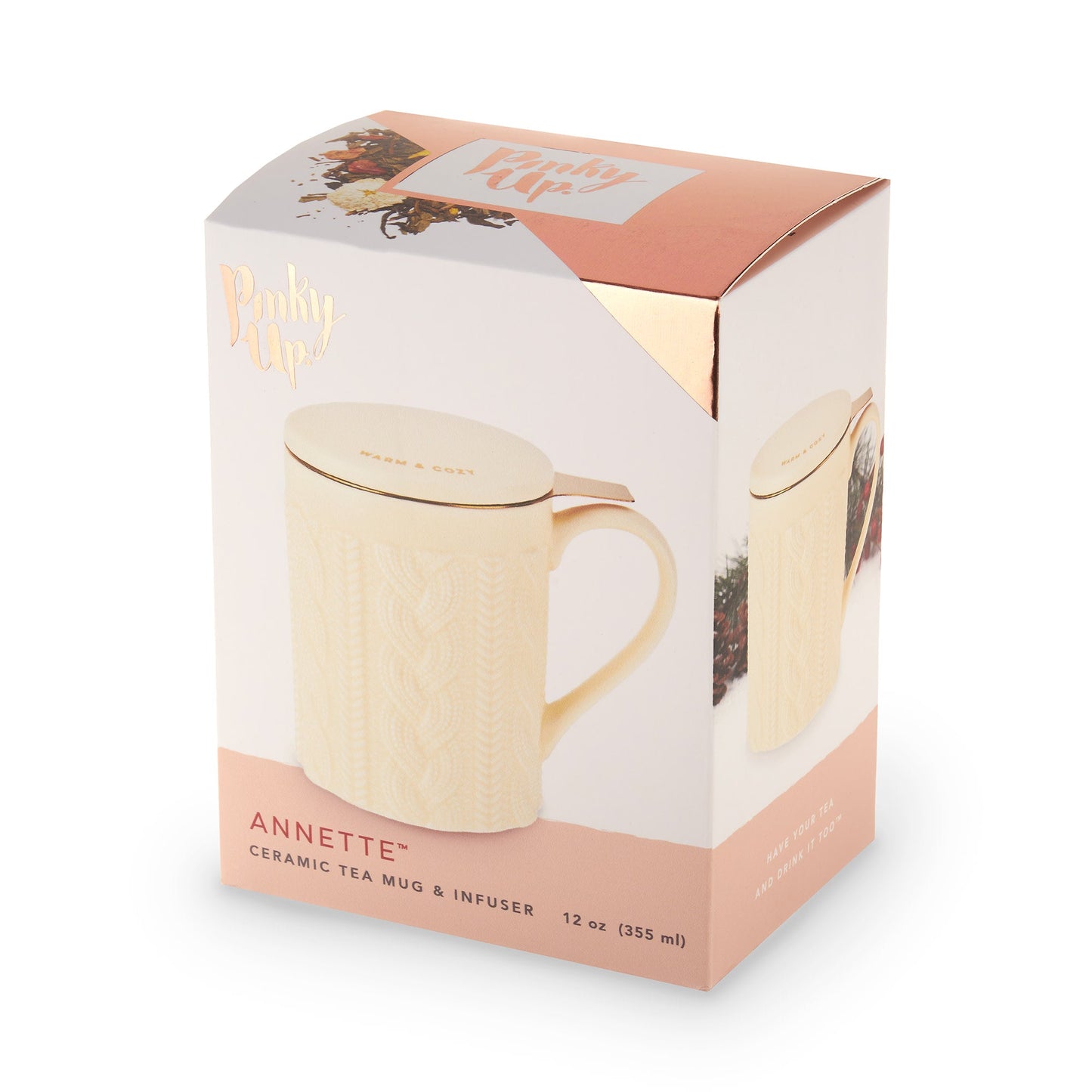 Annette Knit Ceramic Tea Mug & Infuser