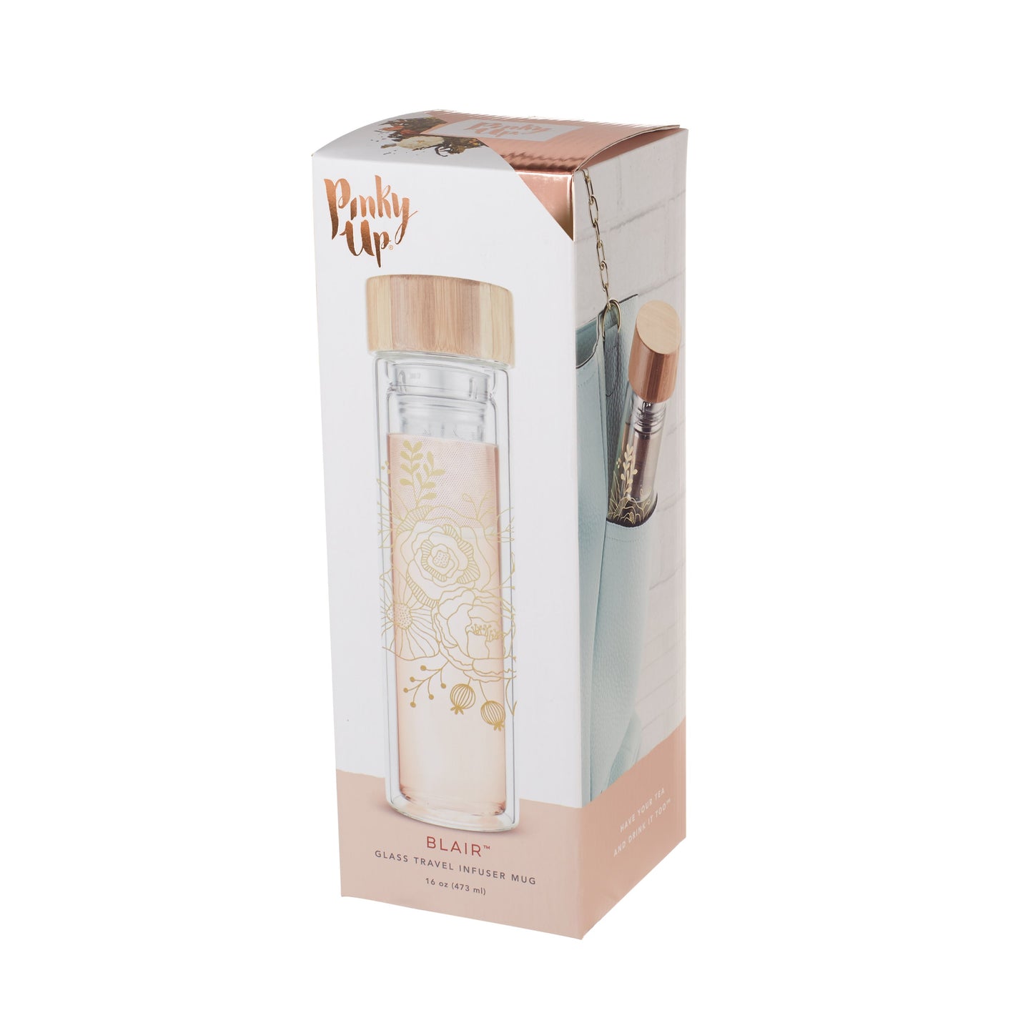 Blair: Bouquet Glass Travel Infuser Mug