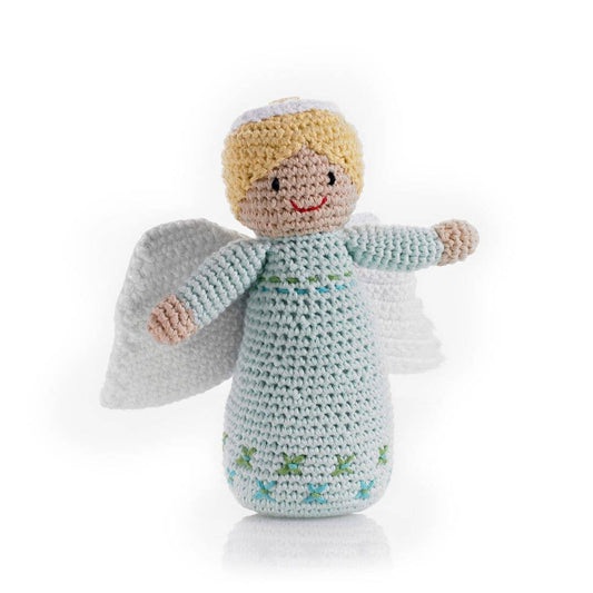 Christmas Angel Rattle in Turquoise