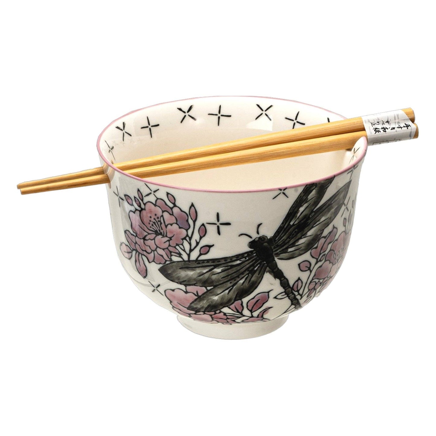 Dragonfly Donburi Bowl With Chopsticks Set
