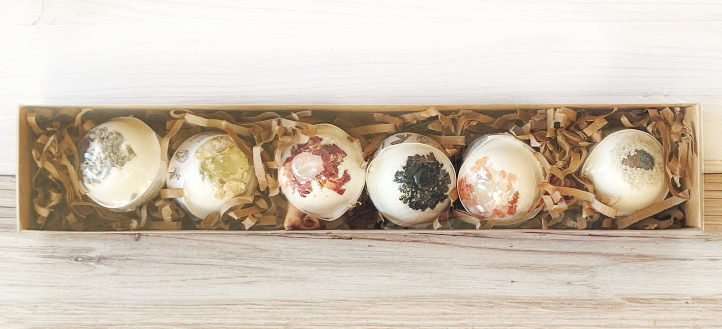 Mini Bath Bomb Set | Set of Six | Flowers + Salts