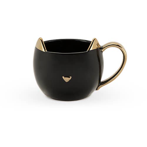 Ceramic Cat Mug - "Paws & Reflect"