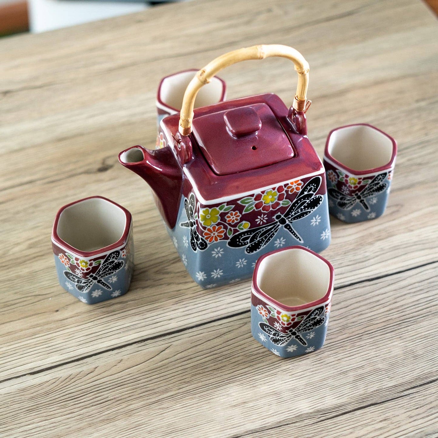 Dragonfly Tombo Design Tea Set