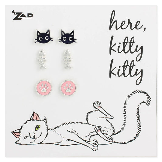 Cat Theme Post Earrings