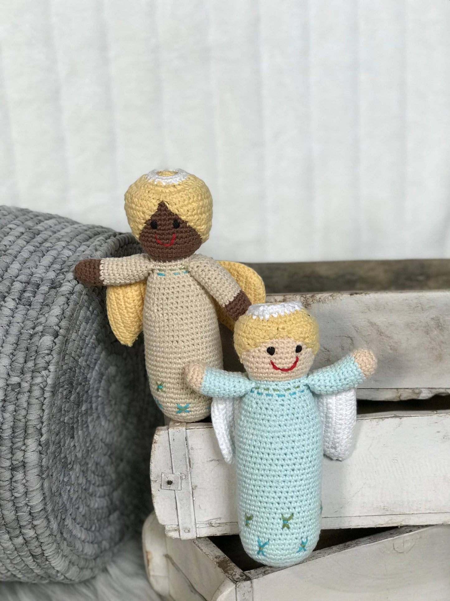 Christmas Angel Rattle in Turquoise