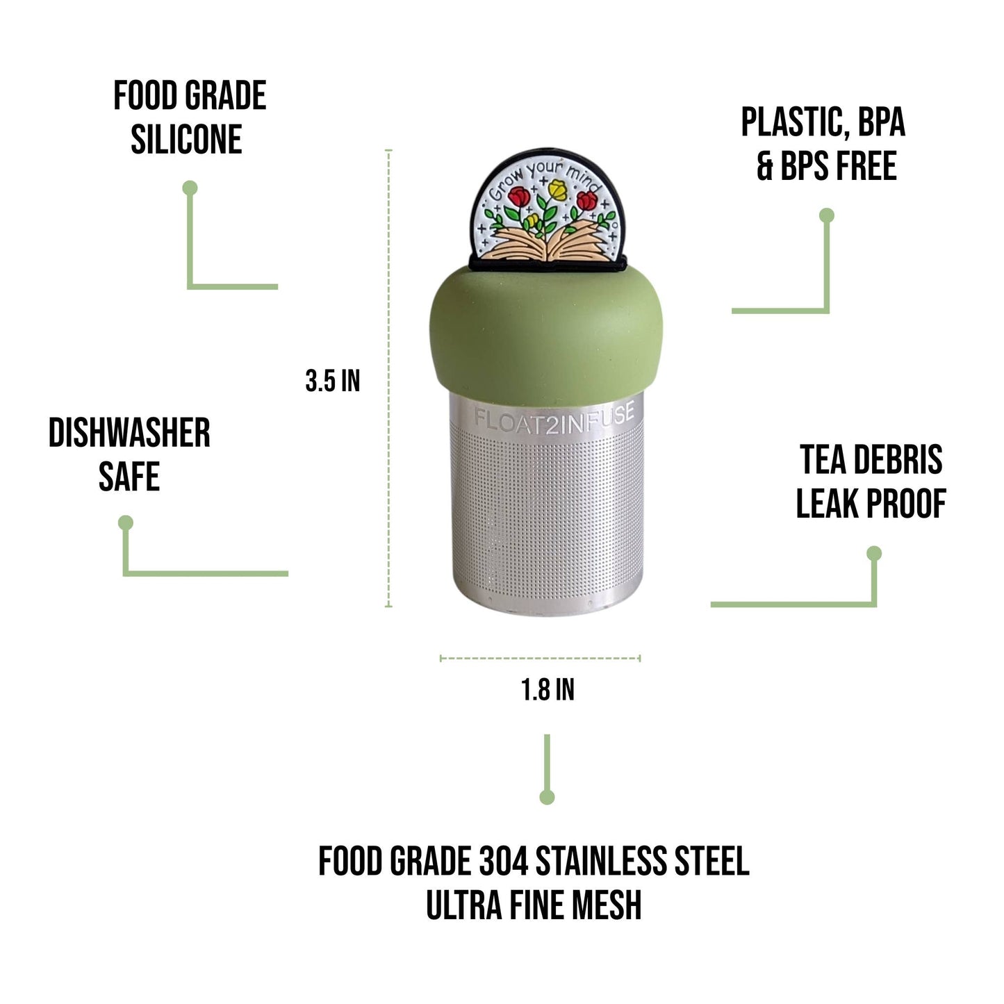 Open Your Mind | Floating Tea Steeper | Green Base | BookTok