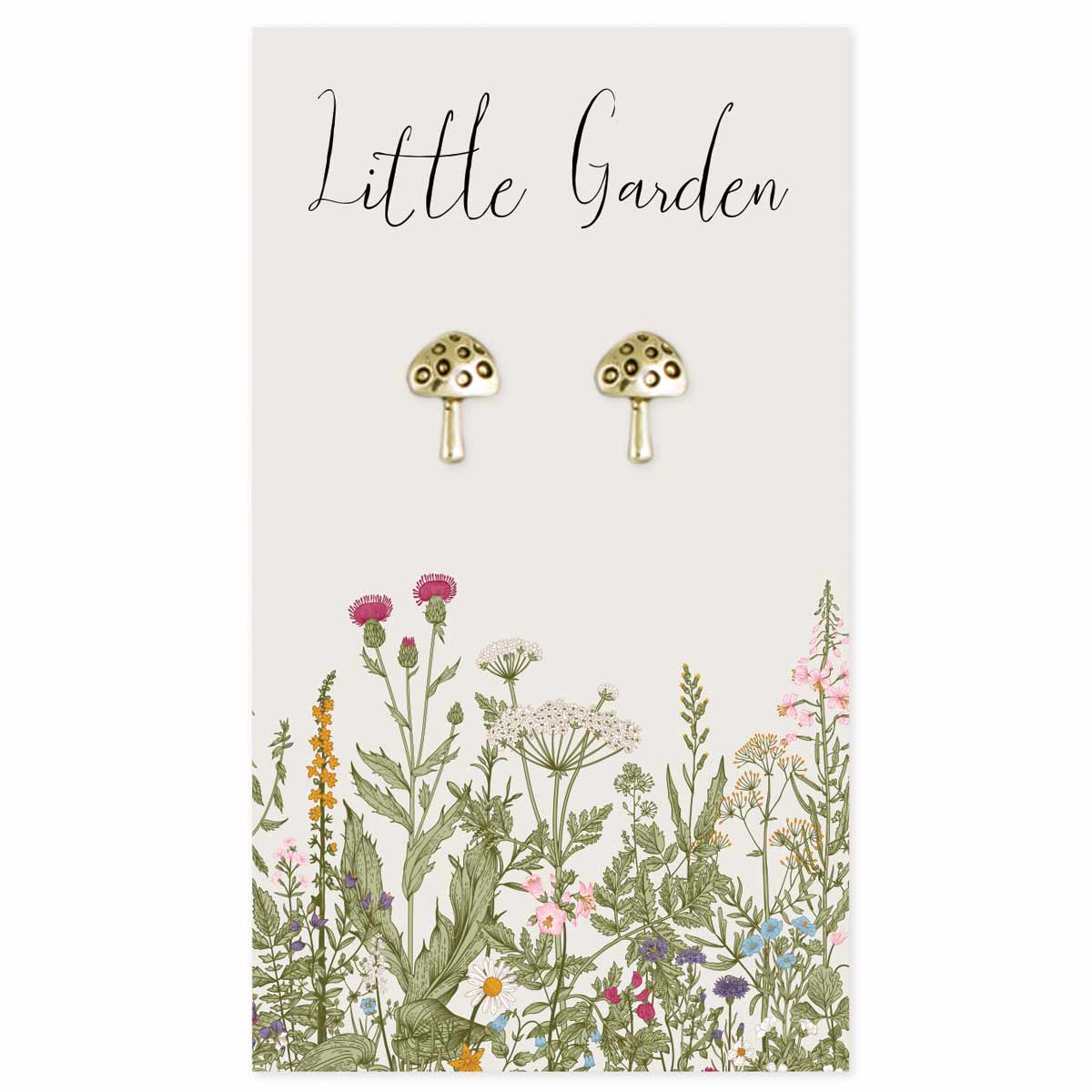 Gold Mushroom Post Earrings