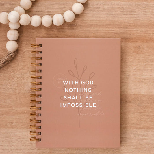 Hardcover Journal - With God Nothing Shall Be Impossible
