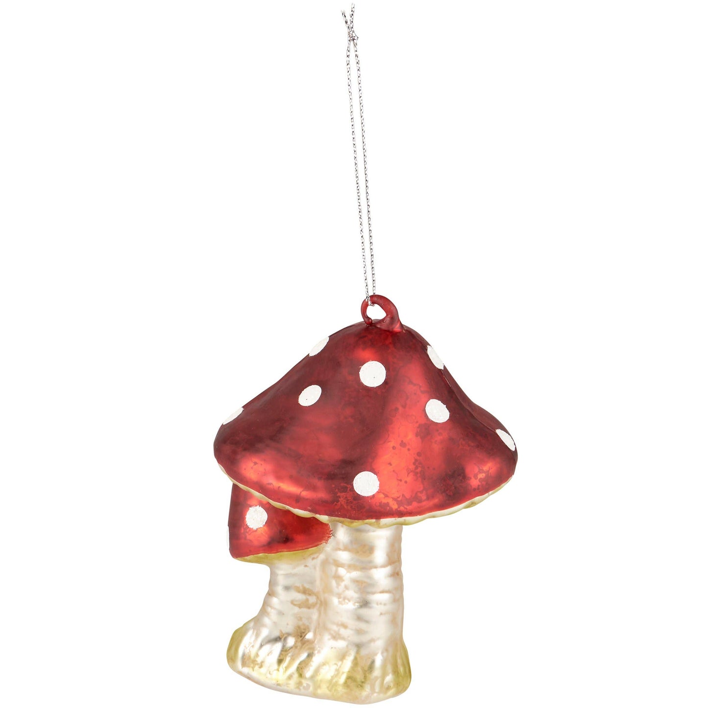 Red Glass Mushroom Ornament