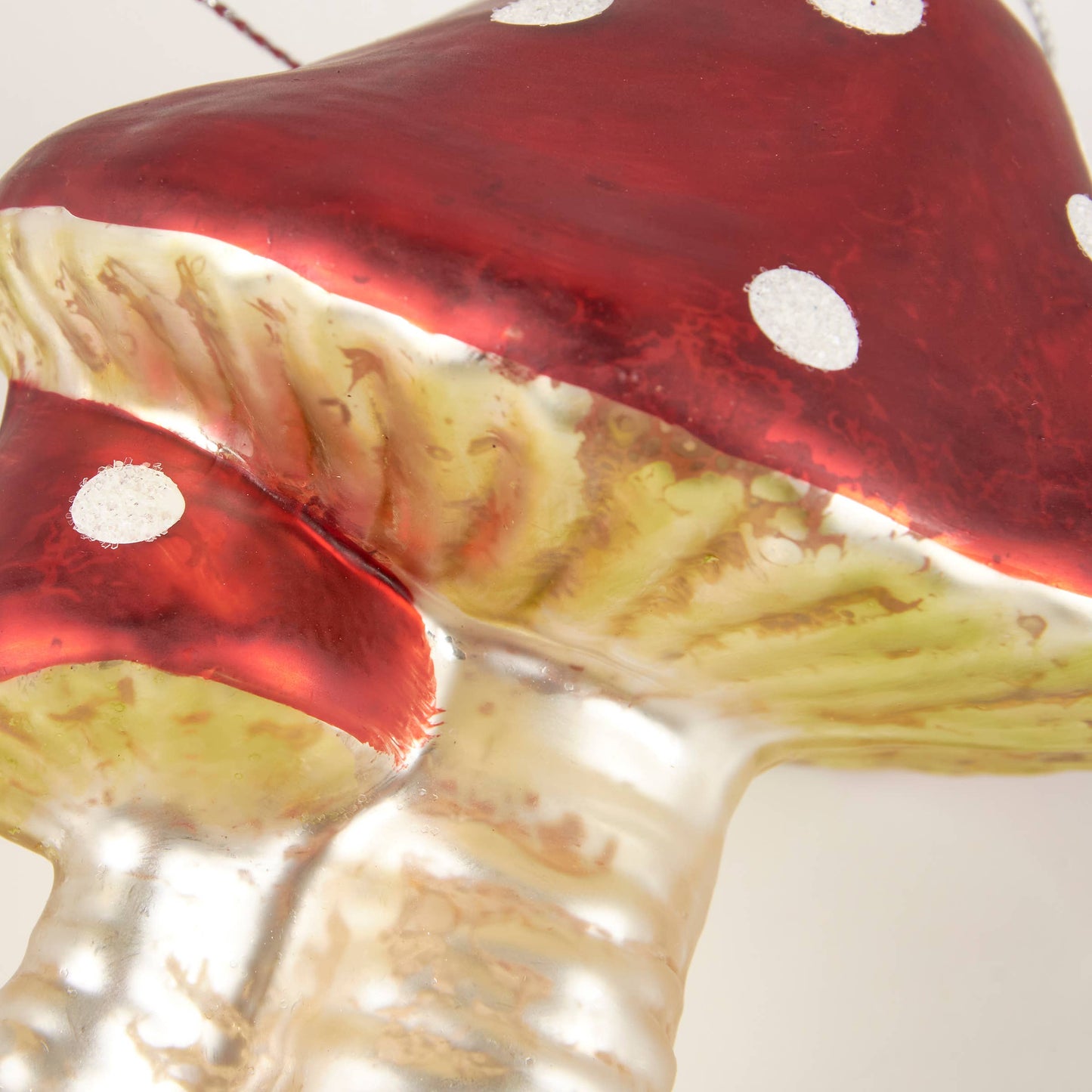Red Glass Mushroom Ornament