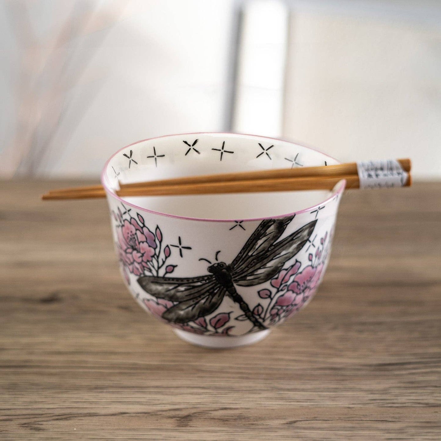 Dragonfly Donburi Bowl With Chopsticks Set