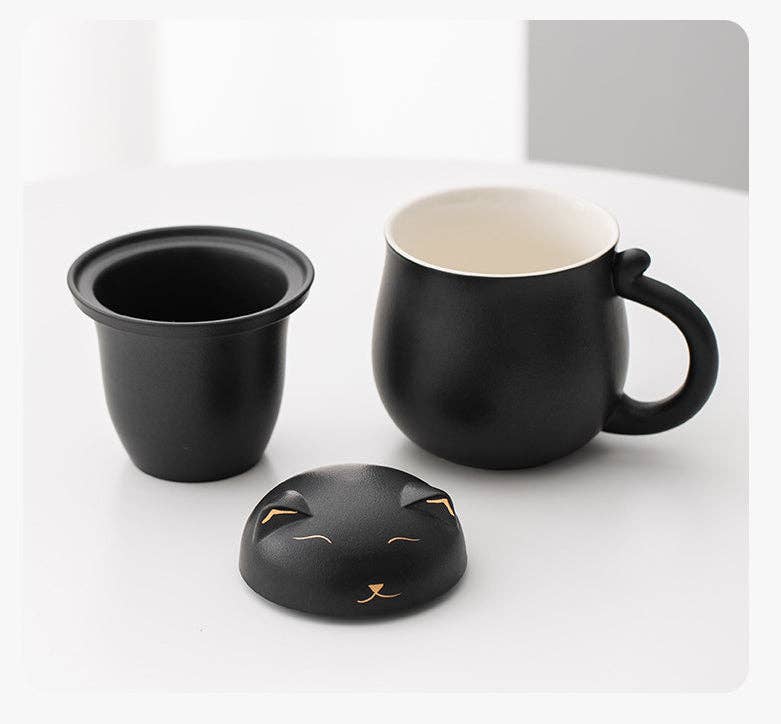 Tea Cup With Infuser - Cat