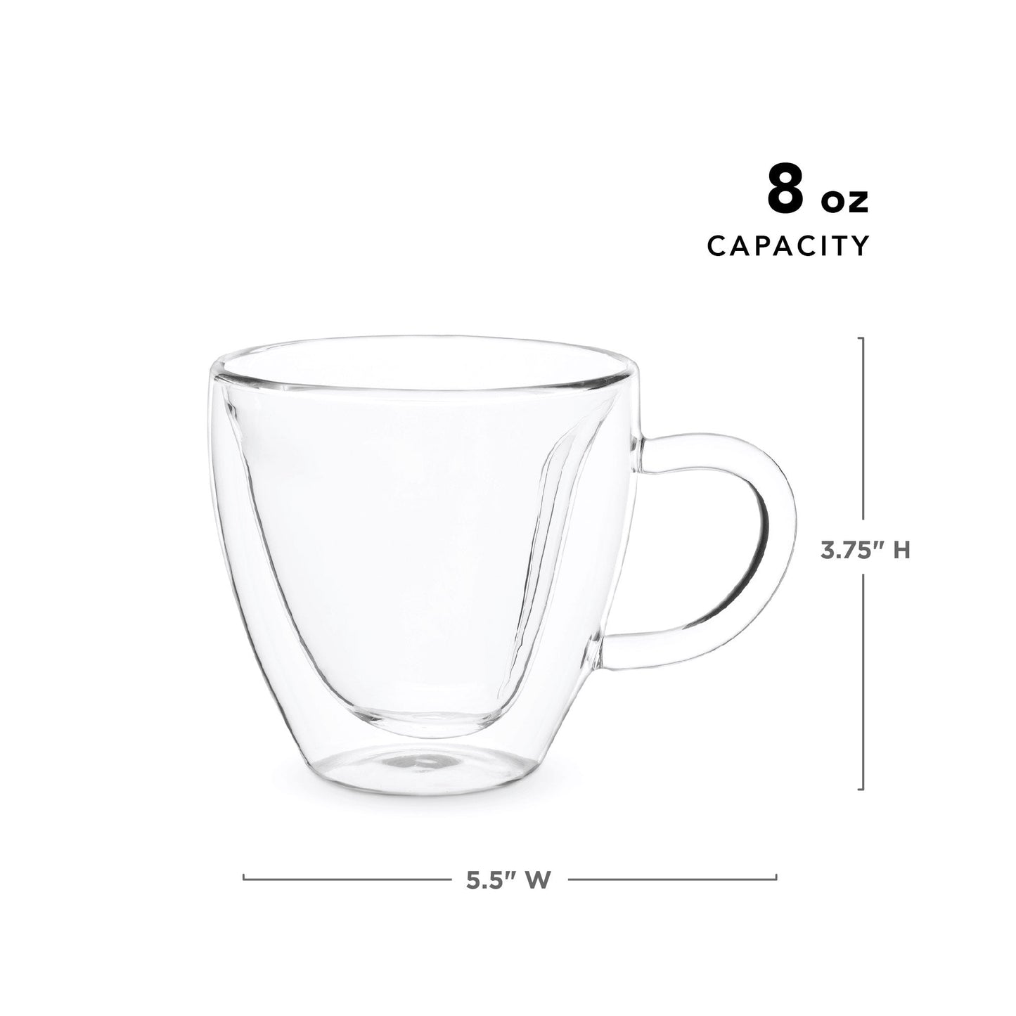 Kendall Heart Double Walled Glass Tea Mug