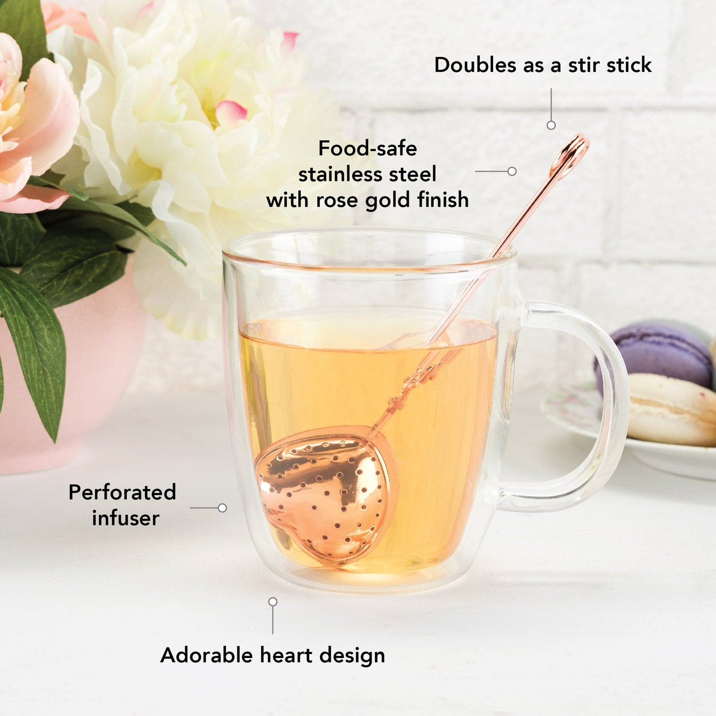 Rose Gold Heart Tea Infuser