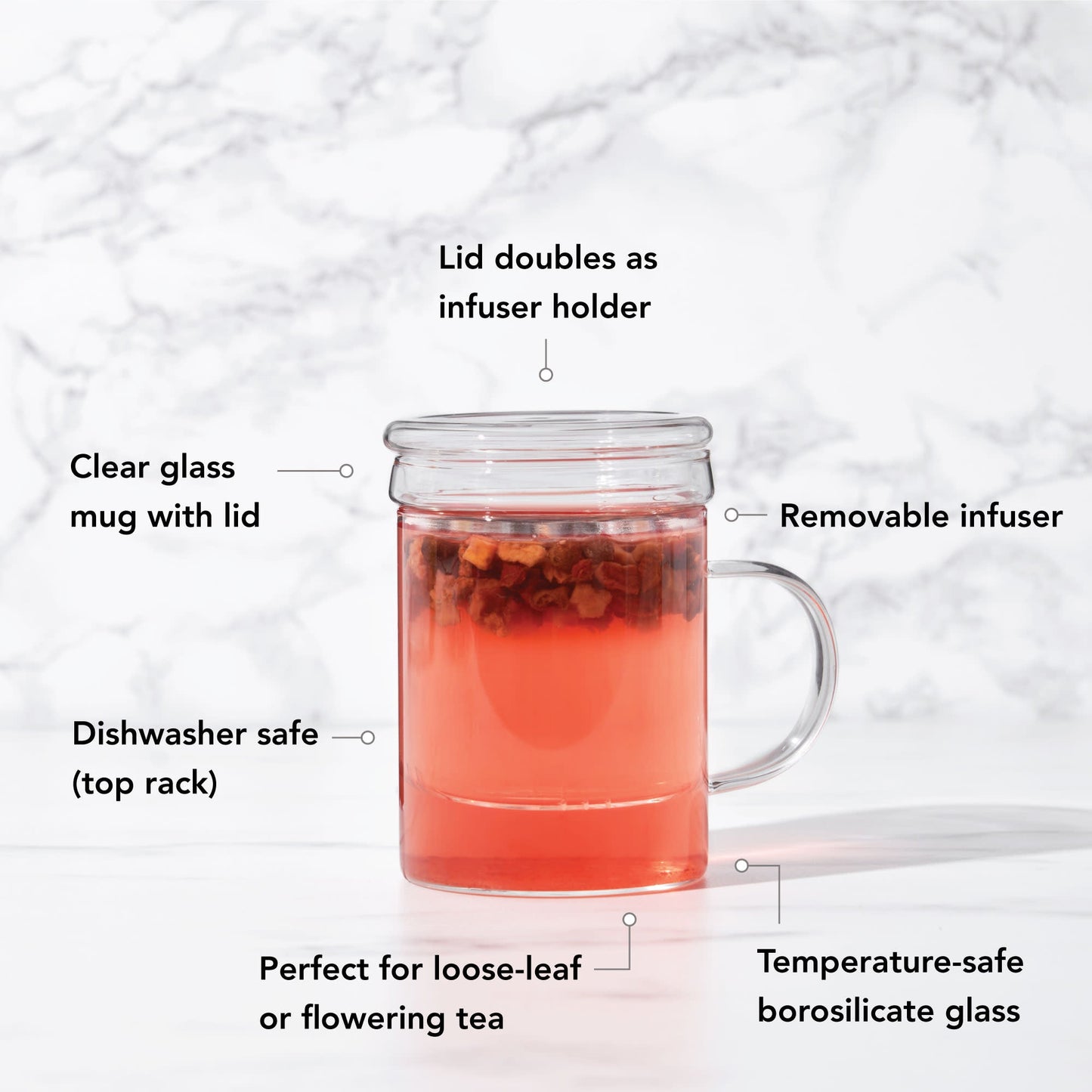 Blake Glass Tea Infuser Mug