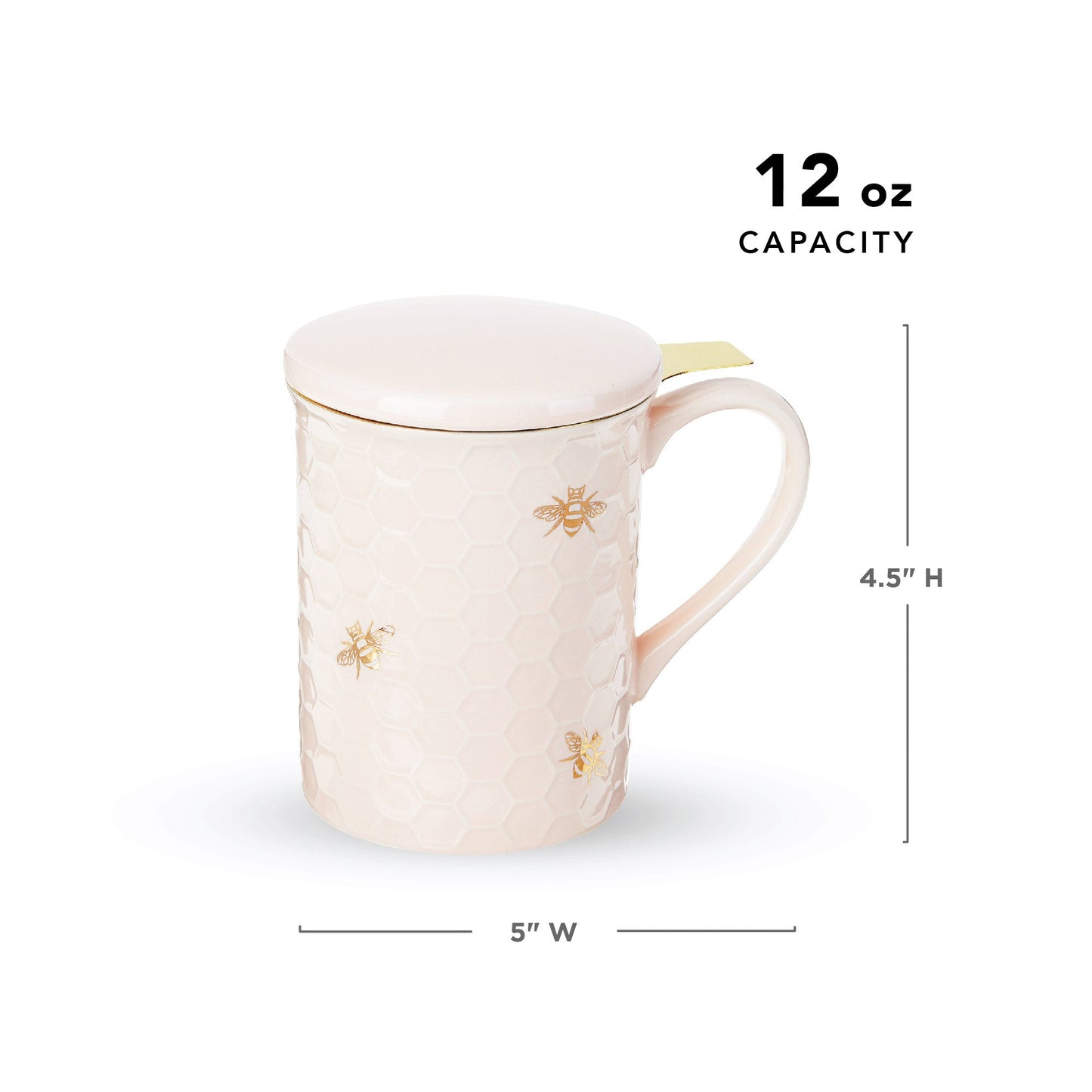 Annette: Honeycomb Ceramic Tea Mug & Infuser
