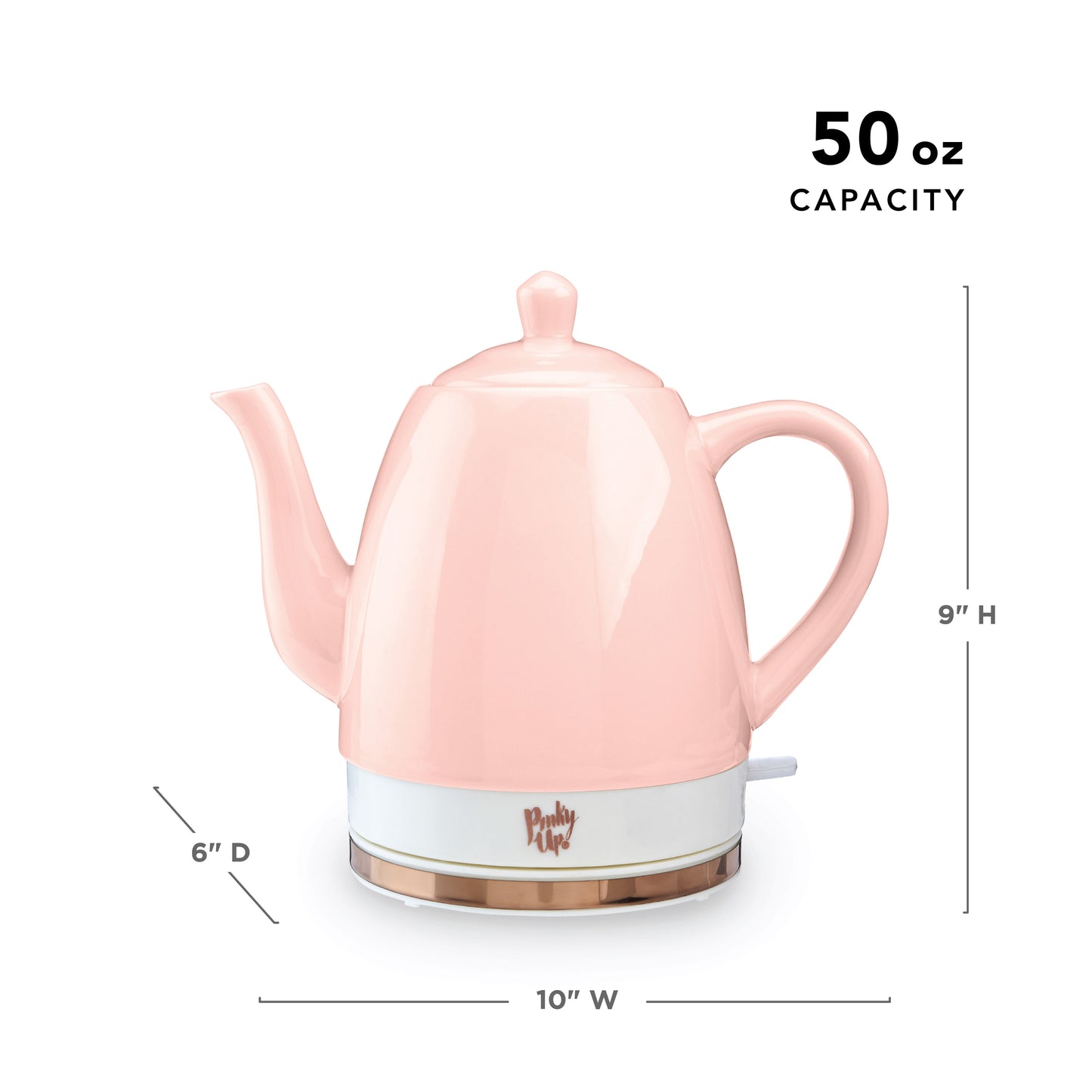 Noelle™ Pink Ceramic Electric Tea Kettle