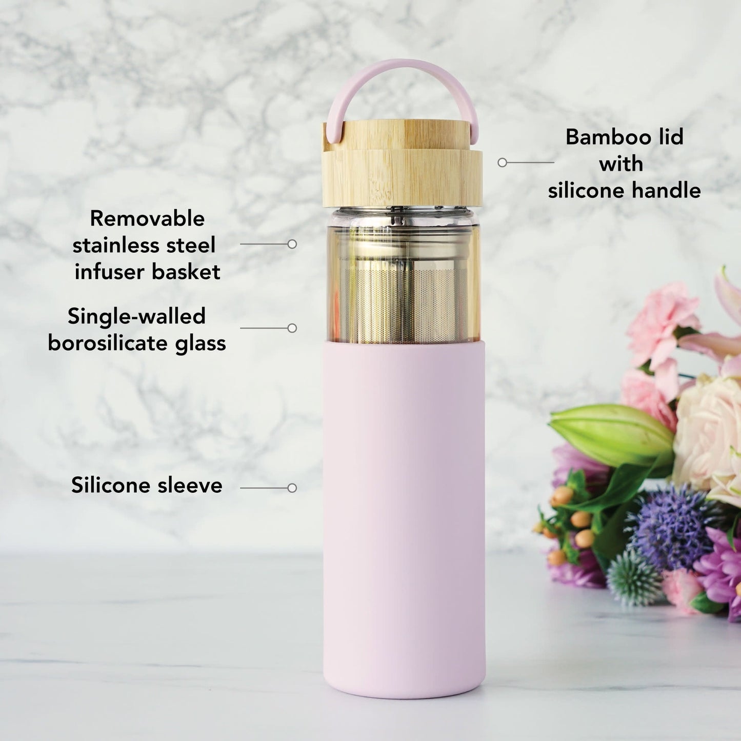 Dana Glass Travel Mug in Lavender