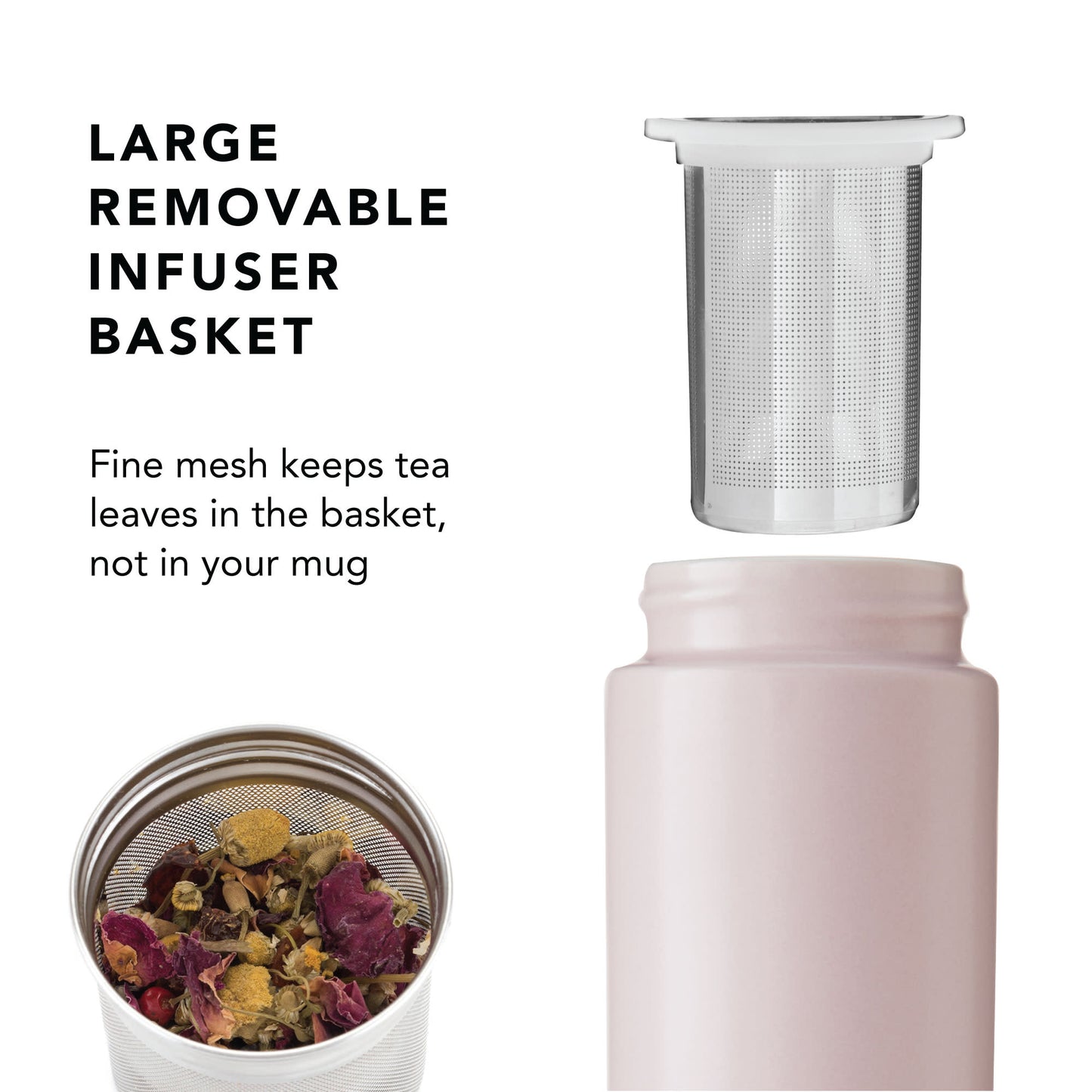 Tatyana Ceramic To-Go Infuser Mug in Lavender