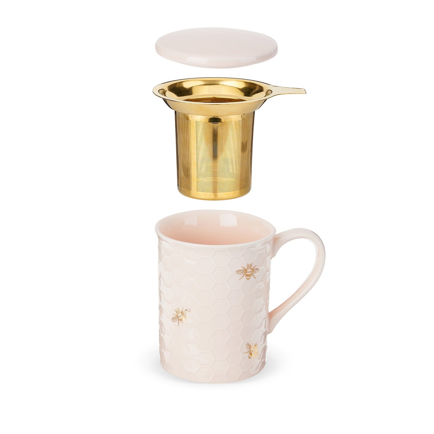 Annette: Honeycomb Ceramic Tea Mug & Infuser