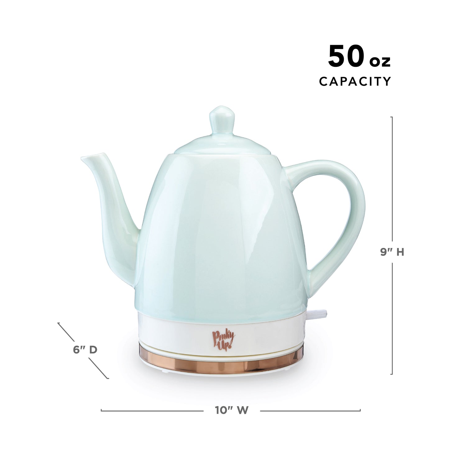 Noelle Ceramic Electric Tea Kettle in Mint