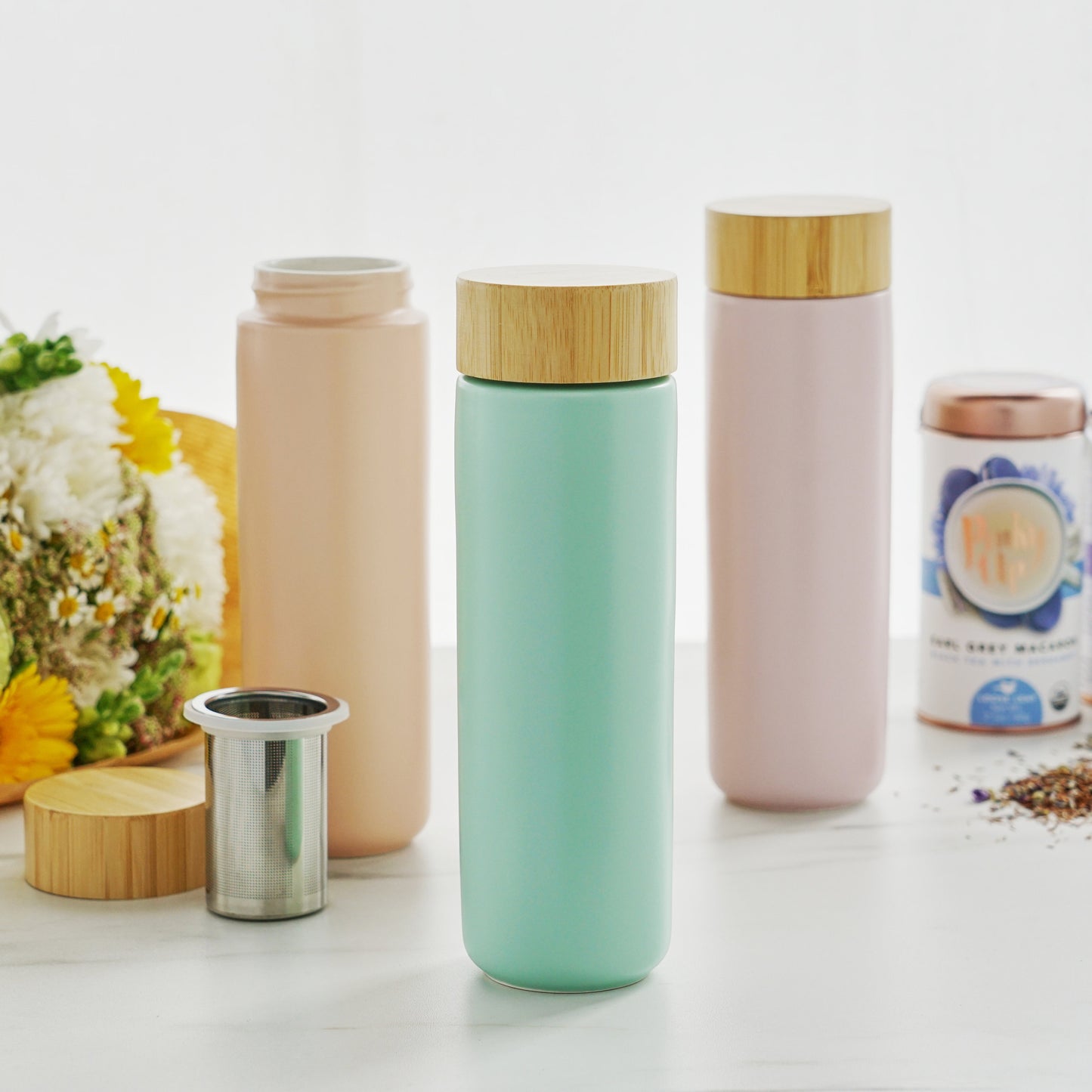 Tatyana Ceramic To-Go Infuser Mug in Lavender