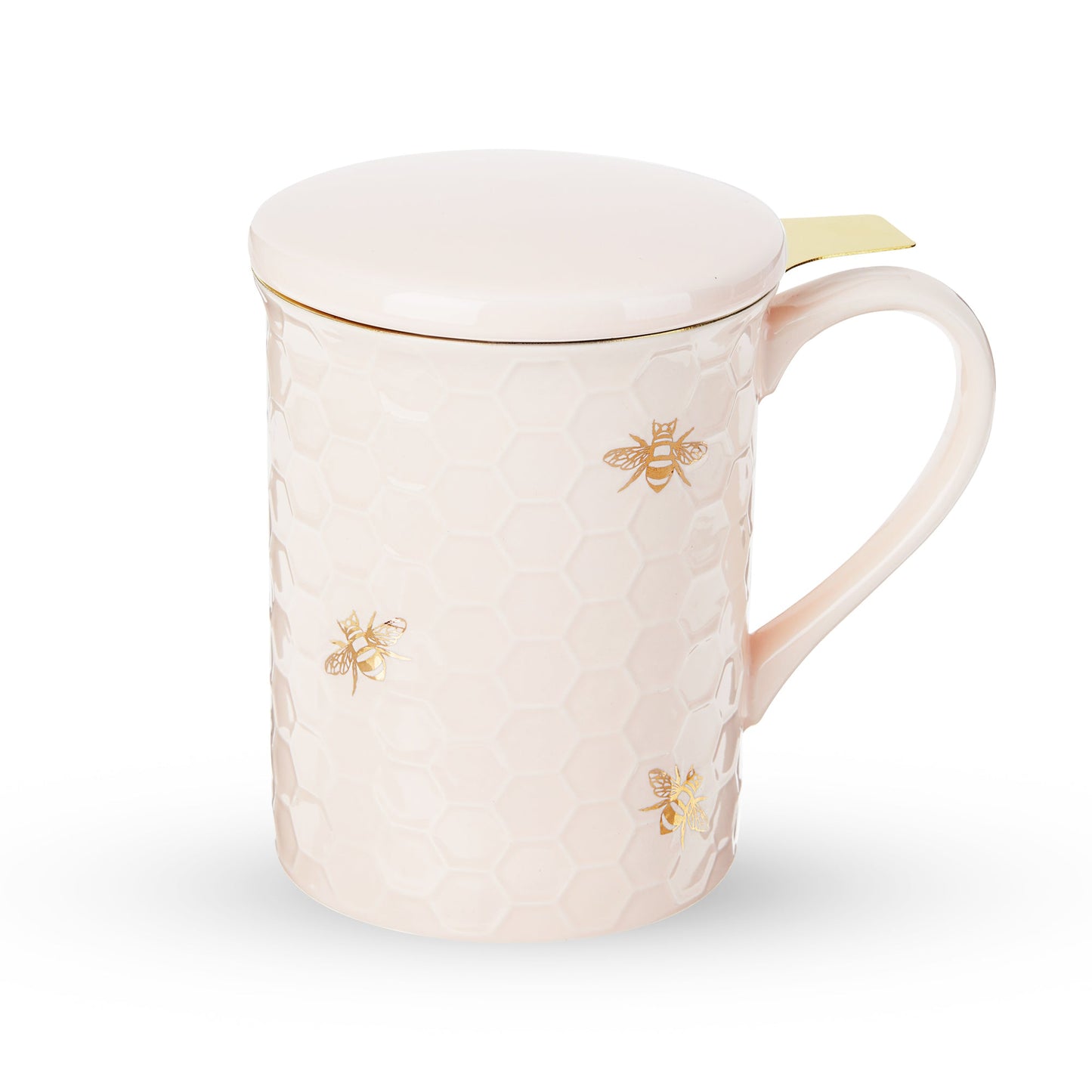 Annette: Honeycomb Ceramic Tea Mug & Infuser